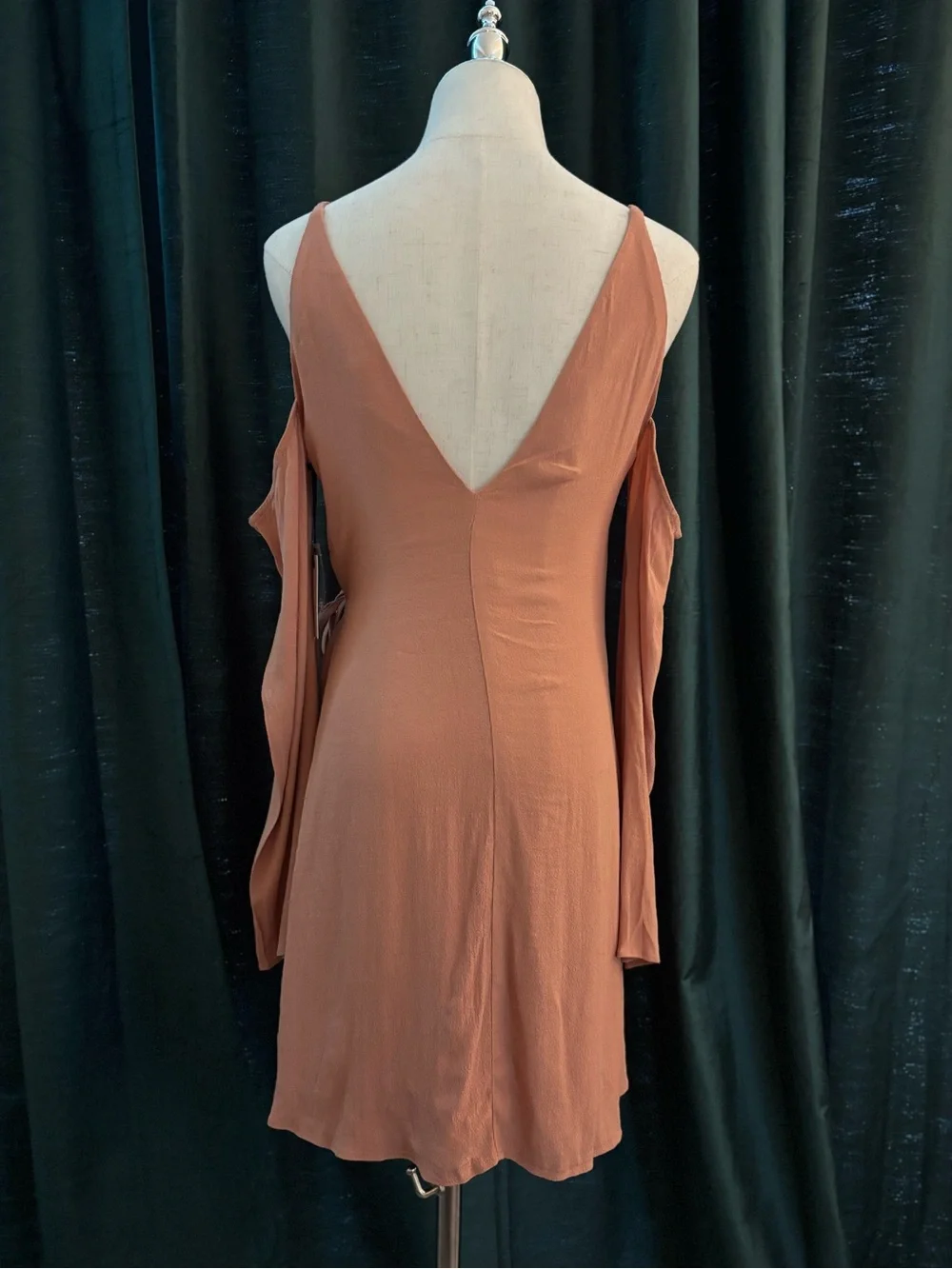 Lovers + Friends Peach Cold-Shoulder Wrap Mini Dress - Picture 10 of 12